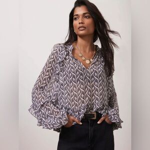 Mint Velvet boho blouse with geometric print